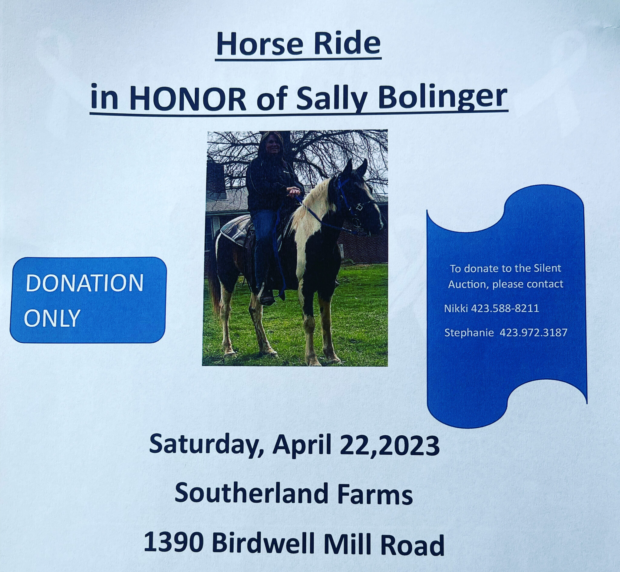 Horse Ride In Honor Of Sally Bolinger