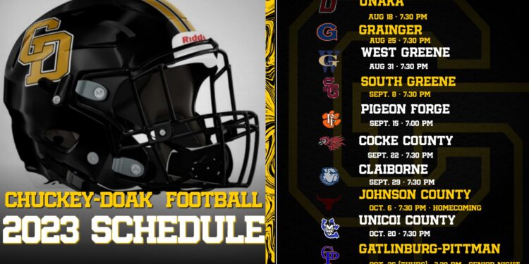 Chuckey-Doak Football Schedule Release