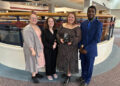 The Walters State Debate Team opened the season with a strong showing at the Great Smoky Mountains Debate Tournament, hosted by the college. From left are Coach Belle Elliott and team members Lorna Baxley, Hannah Stoneman and Chris Cox.