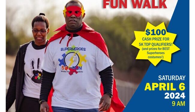 Superheroes 5K Run And 1 Mile Fun Walk April 6th