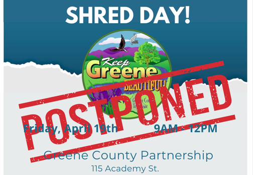 Free Shred Day By Keep Greene Beautiful Postponed