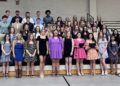 Front Row (l to r): Isabella Marante, Hailey Solomon, Victoria Dixon, Anna Shaw, Ava Clark, Ava Parks, Ella Ballast, Lexie Bird, London Morelock, Bethanie Bryant, Subhi Das, Director Jennifer Wilder Second Row (1 to r): Carlie Shipley, Lauren Keffer, Zoey Potter, Emma Armstrong, Emma Sauceman, Mylee Gonzalez. Genna Renner, Sydney Doane, Abby Adkins, Rebekah Brown, and Mia Odenthal-Cruz Third Row (l to r): Drew Armbrister, Carson Quillen, Dominic Tweed, Jackson Weems, Graydon Rader, Macey Waddell, Delaney Roberts, Riley Rhea, McKinley Freeman, Jorja Ward, Natalie Freise, and Kindra Alcantara Fourth Row: Bennett McLain, Colton Robbins, Corbin Cannon, JD Woolsey, Isaac McGill, Alyssa Hooper, Kendyl Foshie, Lanna Click, Tavyn Southerland, Alexis Finkle, and Emma Cutshall. Not pictured: Trudi Aiken, Kyla Jobe and Kendra Key