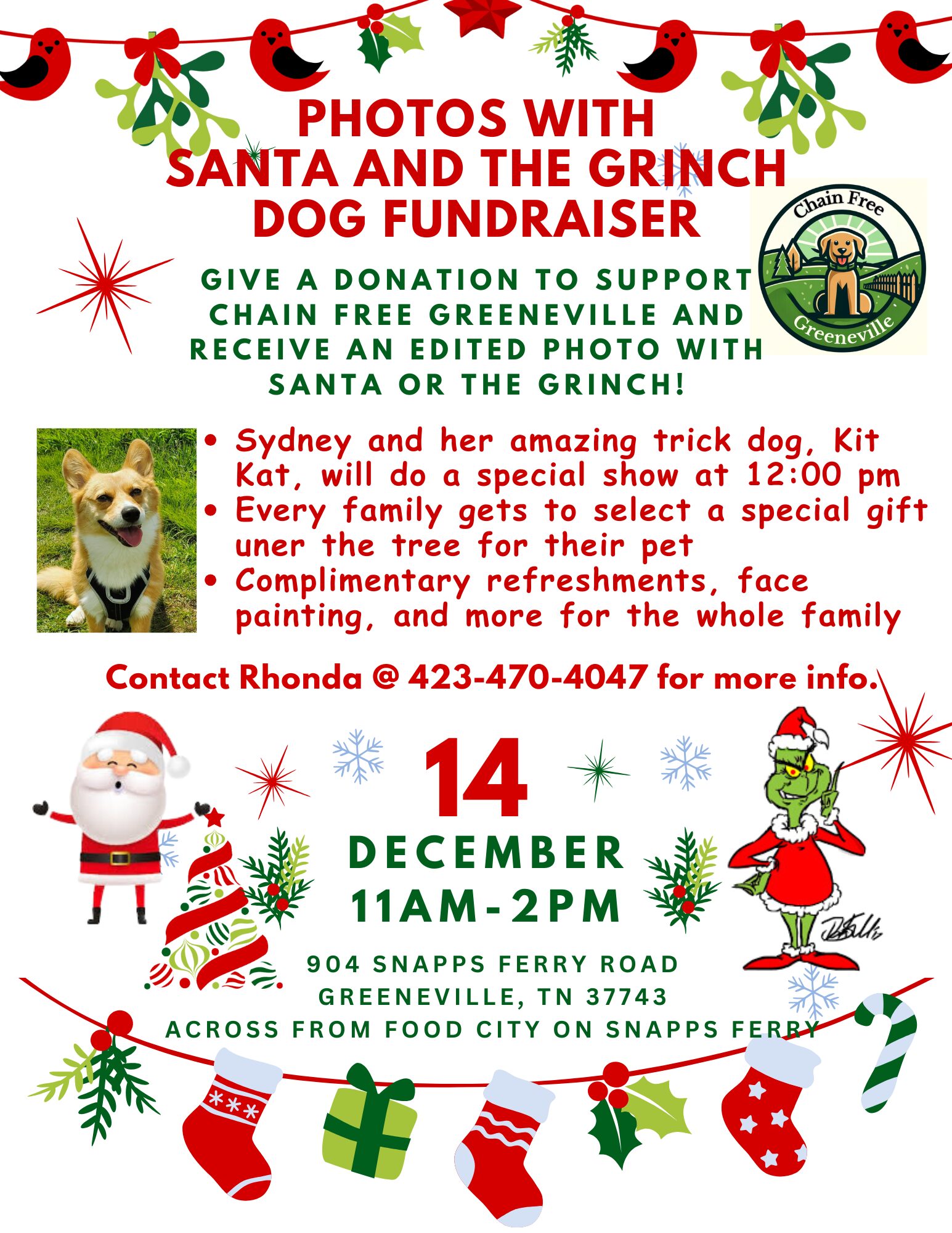 Santa And The Grinch Dog Fundraiser