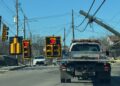 Traffic Lights Blocking Traffic After Utility Pole Falls