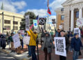 Locals Protest In Front Of Greene County Courthouse