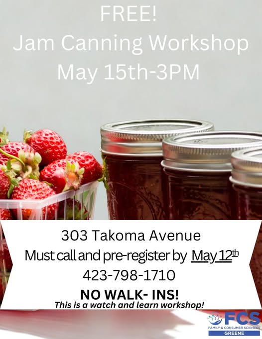 Free Jam Canning Workshop Registration Deadline