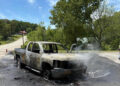 Truck Destroyed By Fire Near West Pines Road / Kingsport Highway
