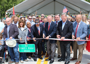 Reopening of the new Kinser Bridge in May of 2025 (Radio Greeneville file photo)