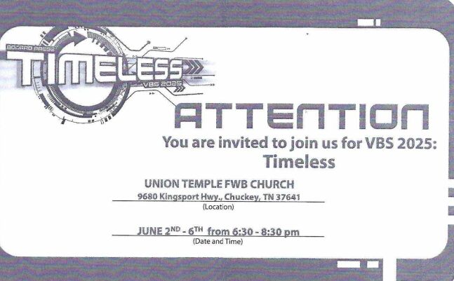Union Temple Free Will Baptist Hosts Vacation Bible School