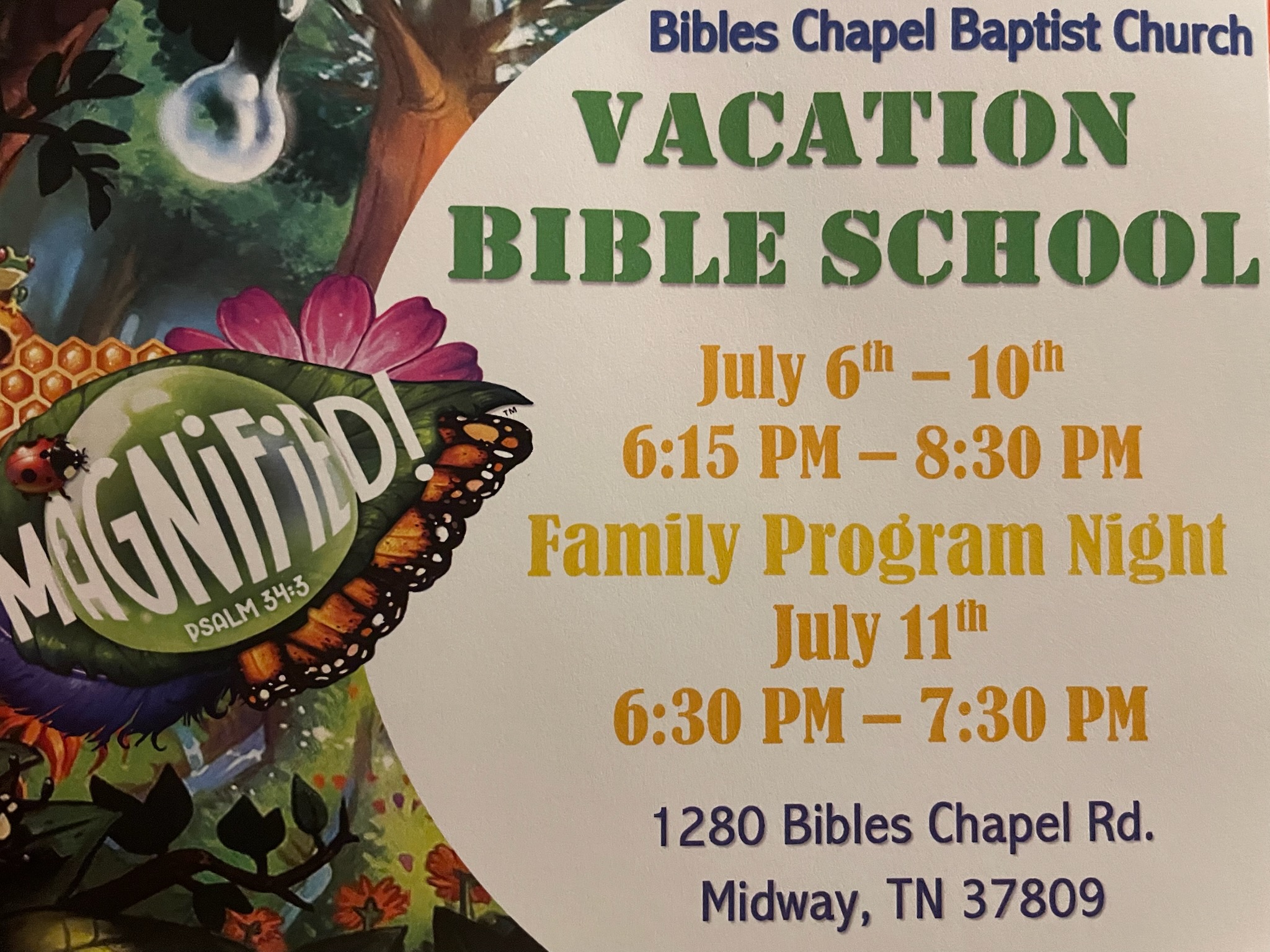 Bibles Chapel Baptist Church Hosts Vacation Bible School