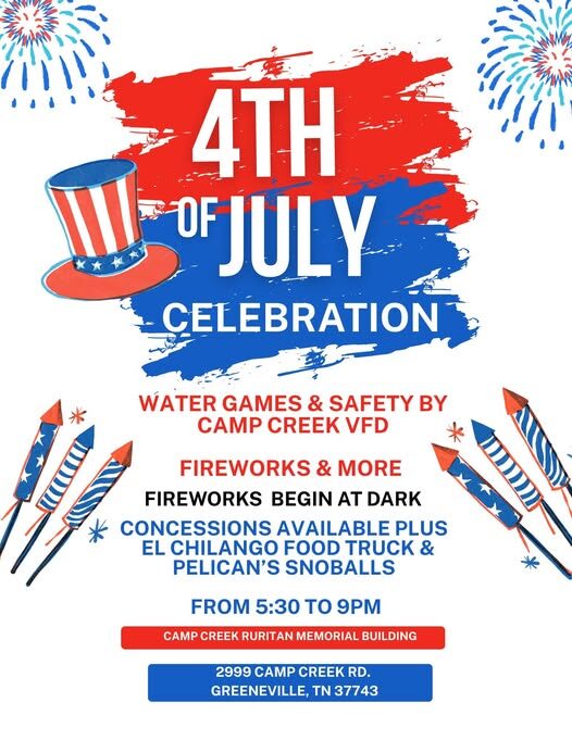 Camp Creek Volunteer Fire Department Hosts Firework Show