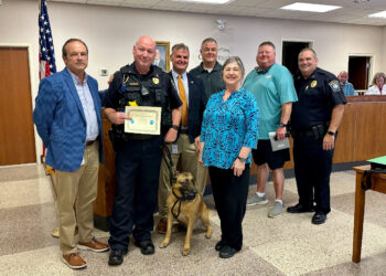Greeneville Police Retirees, Including K9 Recognized During City Council Meeting
