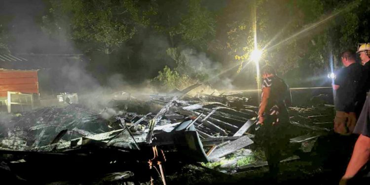 Condemned Mobile Home Destroyed By Fire