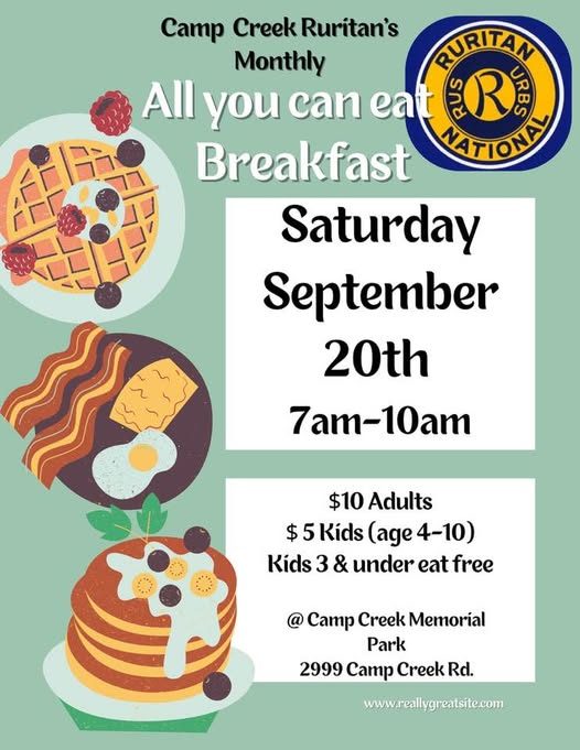 Camp Creek Ruritans Monthly Breakfast