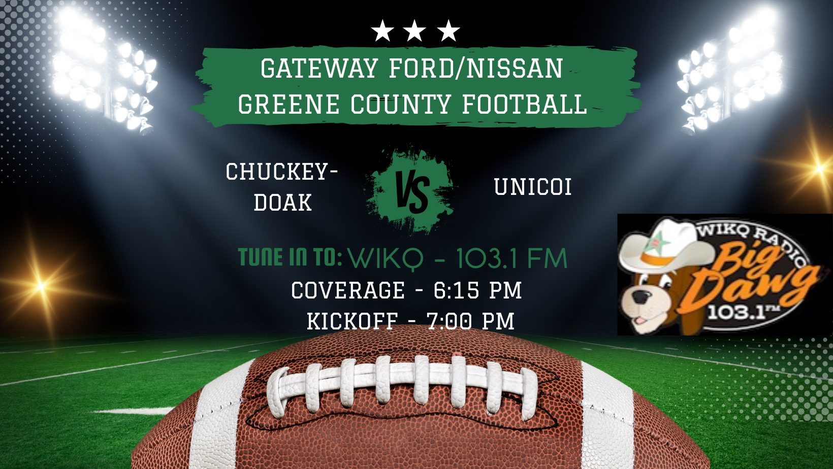 WIKQ Game Of The Week: Chuckey-Doak v. Unicoi Football Game
