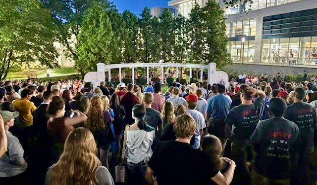 Candlelight Vigil At ETSU For Charlie Kirk