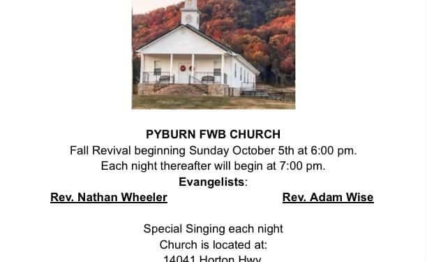 Pyburn Free Will Baptist Church Hosts Revival