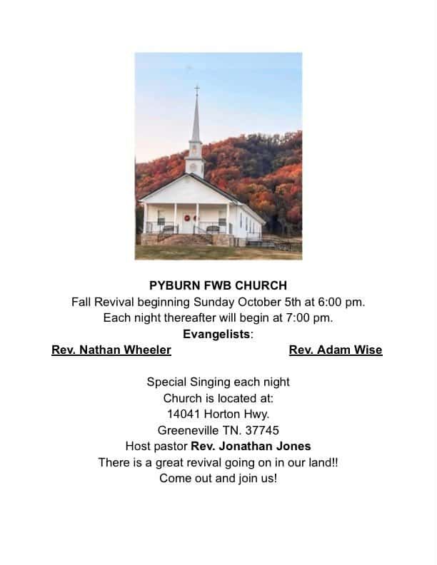 Pyburn Free Will Baptist Church Hosts Revival