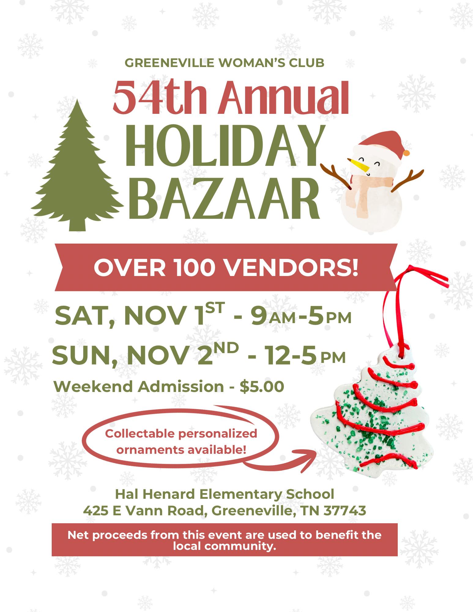 Greeneville Woman’s Club 54th Annual Christmas Bazaar