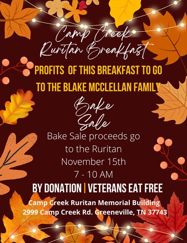 Camp Creek Ruritan Hosts Breakfast And Bake Sale