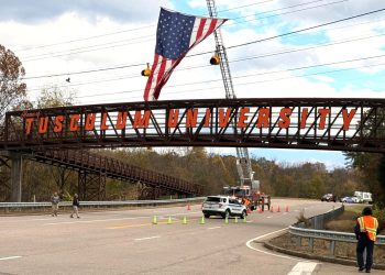 Tusculum University Sign Unveiled On TN Highway 107 Bridge