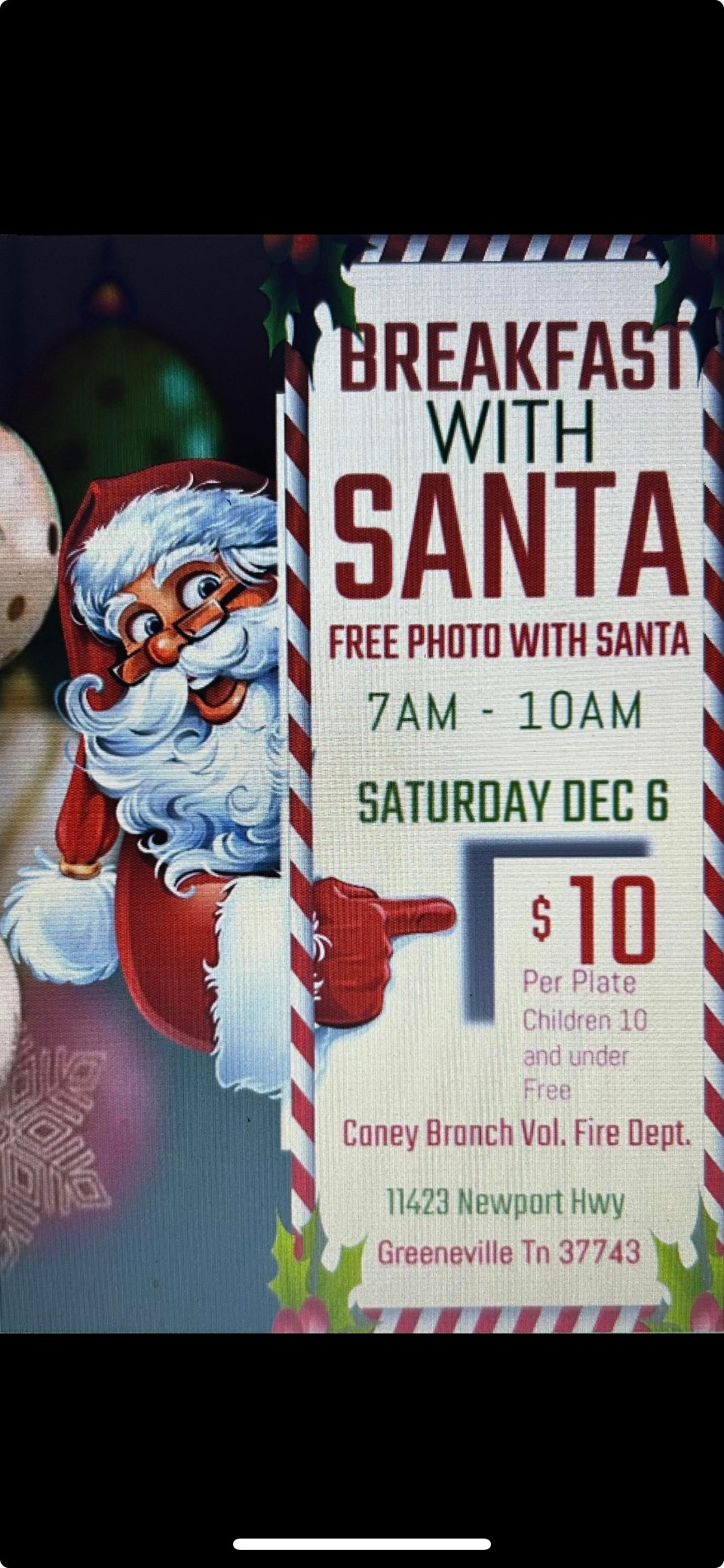 Caney Branch VFD Breakfast With Santa
