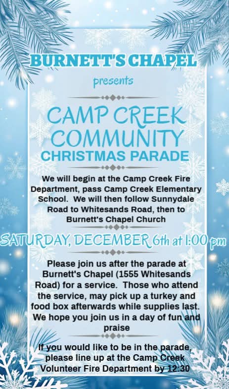 Burnetts Chapel Church Hosts Camp Creek Community Parade