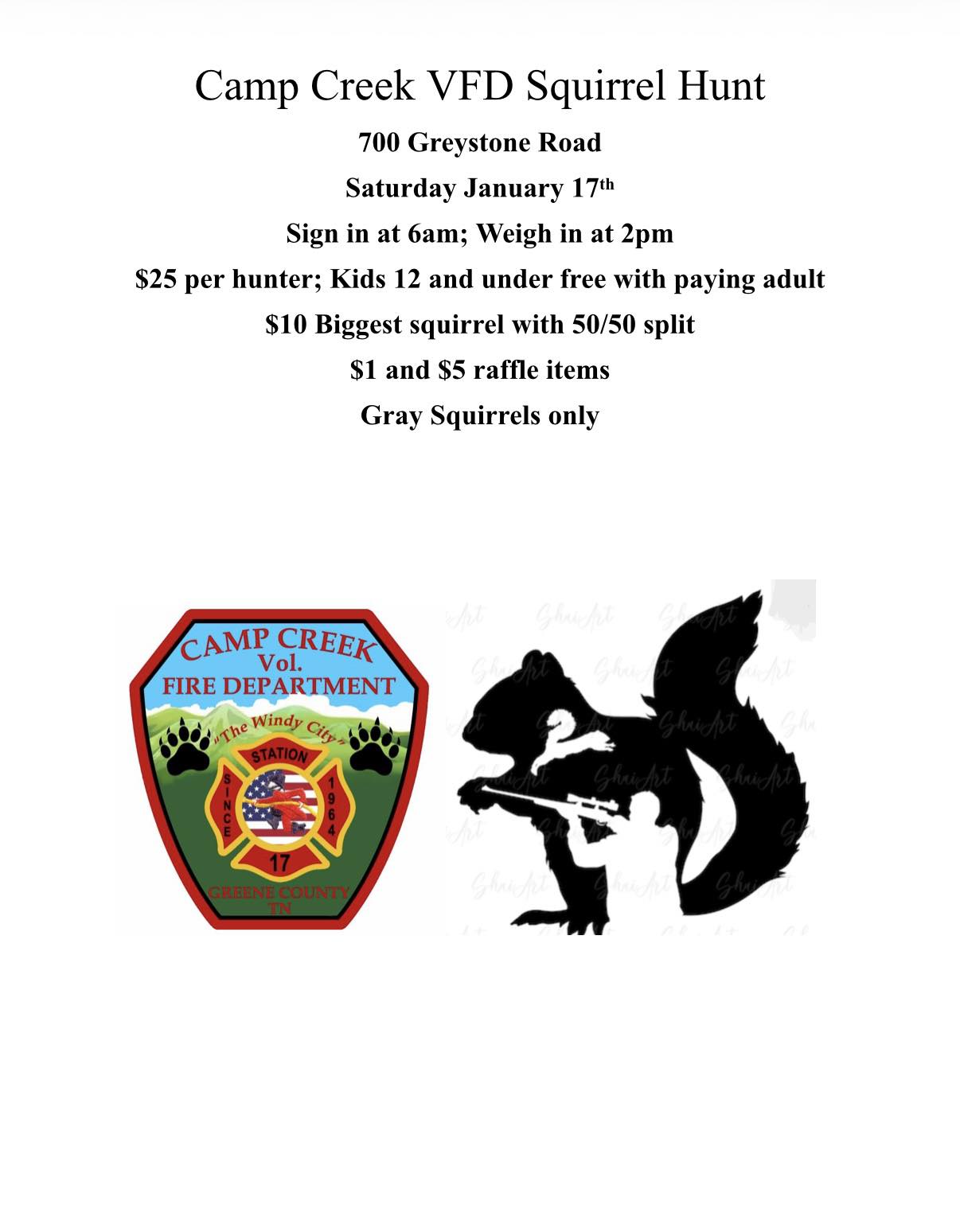 Camp Creek VFD Squirrel Hunt
