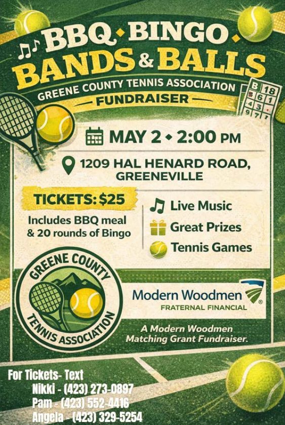 Greene County Tennis Association Hosts BBQ, Bingo, Bands, And Balls Fundraiser