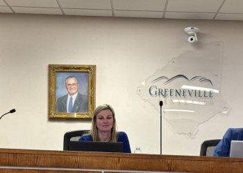 (L-R) City Council member Tim Teague, Interim City Manager Cathy Osborne and Mayor Cal Doty during discussion about the City Manager search firm Tuesday.