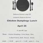 Baileyton Masonic Lodge Chicken Dumplings Lunch