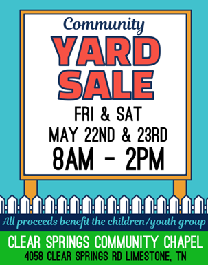 Clear Springs Community Yard Sale