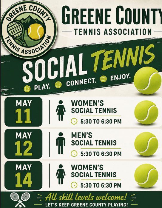 Greene County Tennis Association Hosts Social Tennis Events
