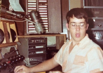 This 1975 photo of then 15-year-old Bobby in the WSMG studios, then located on Kingsley Avenue.