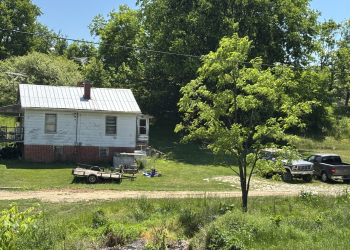 The site of the 2022 murders had changed very little as of the time this Radio Greeneville News photo was taken Monday, over four years later.