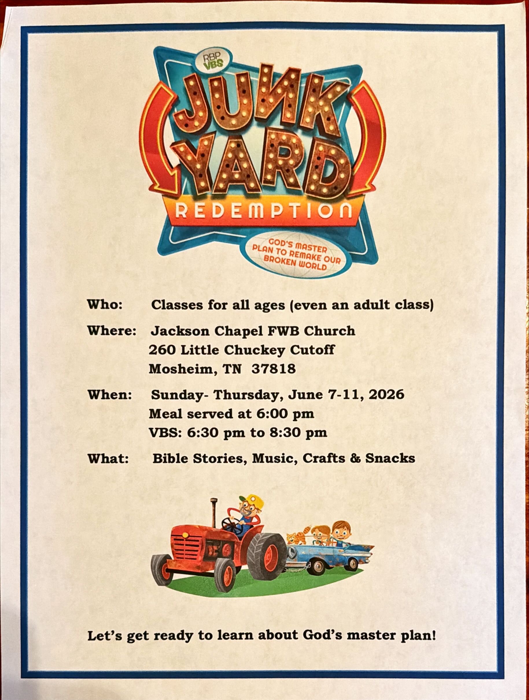 Jackson Chapel Free Will Baptist Hosts Vacation Bible School