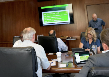Greeneville Energy Authority Broadband Director Phil Bradley speaks to the GEA Board Tuesday morning. The utility's expanding broadband network has 2,453 customers.
