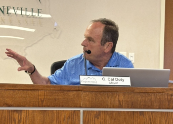 Mayor Cal Doty making a point during a recent meeting of the City Council