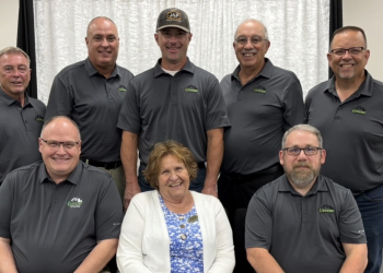(Front row) (L-R) Director of Schools Dr. Chris Malone, Minnie Banks, Mark Rothe (Back row) (L-R) George Frye, Gary Compton, Stacey Franklin, Larry Bible, Board Chair Rick Tipton