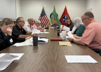 Insurance Committee members meeting at the Annex