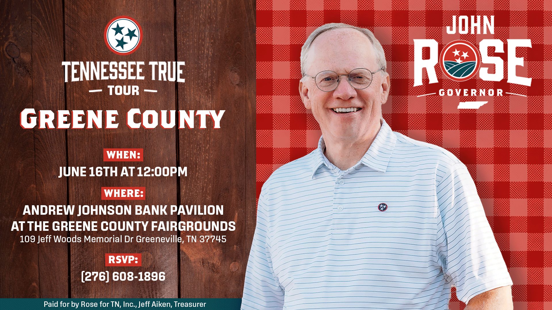 Governor John Rose On Tennessee True Tour
