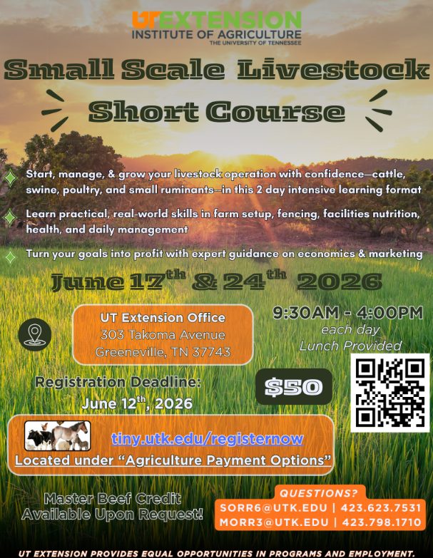 Registration Deadline For Small Scale Livestock Short Courses