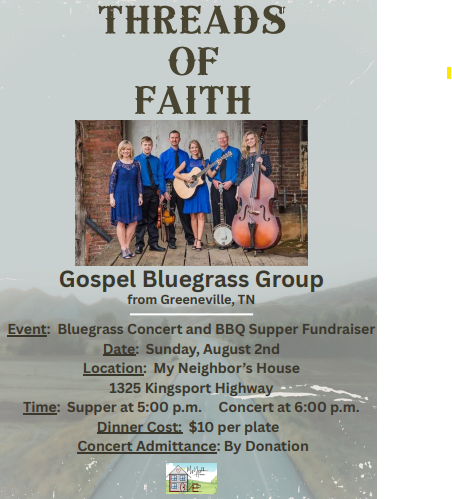 BBQ Supper And Concert Fundraiser At My Neighbors House