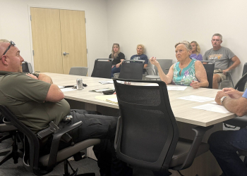 The Greene County Animal Control Board discusses a parvovirus outbreak at the agency's main facility during a meeting Thursday afternoon.