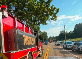 Tusculum VFD photo near the accident scene Thursday.