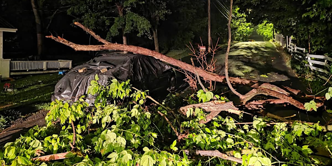 A pop up storm took Greeneville by surprise Saturday night. The storm brought high winds causing damage particularly near downtown. Photo by Greeneville Public Works.