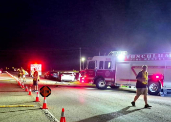 The Tusculum Volunteer Fire Department assisted with traffic control during the accident investigation and clean up Wednesday night.