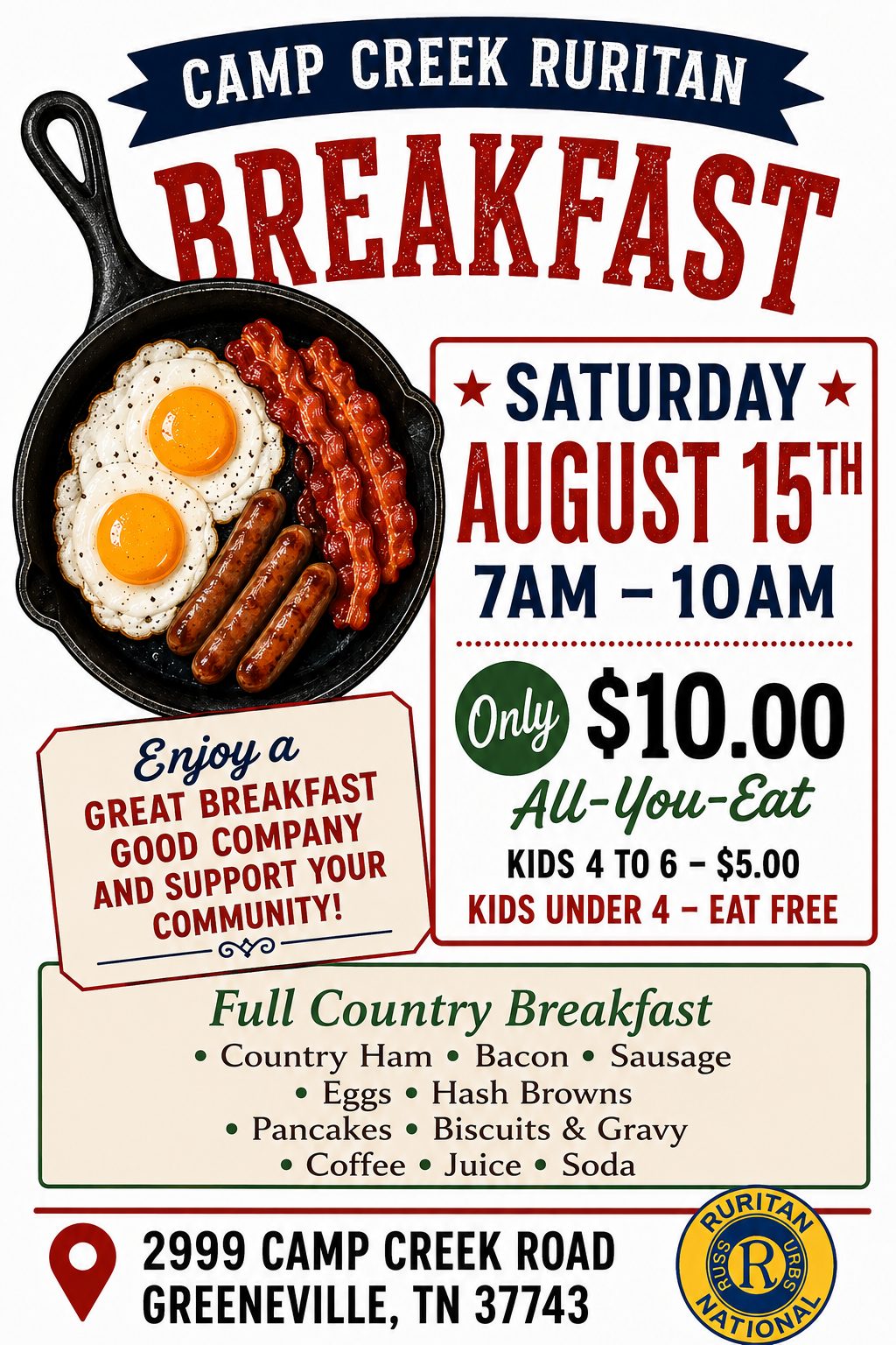 Camp Creek Ruritan Hosts Breakfast