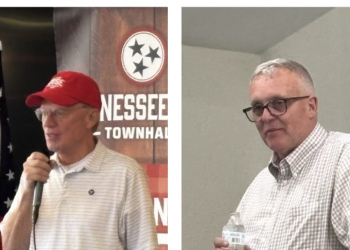(L) John Rose and (R) Monty Fritts brought their campaign messages back to Greene County.