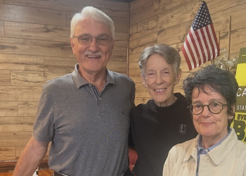 Pictured is Dr. Hartsell, State Representative Candidate Catherine Bacon and club President Kitty Norton.